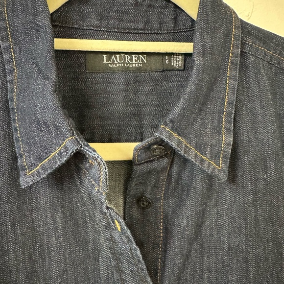 Lauren Ralph Lauren Blue Denim Button-Up Shirt - Picture 2 of 7